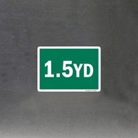 Label for containers: 1.5 yard