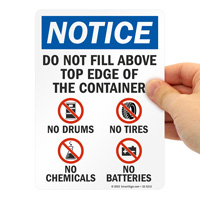 Do Not Overfill Container Notice