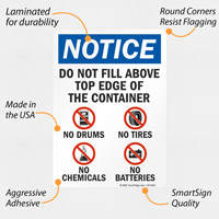 Container Overfill Warning Sign