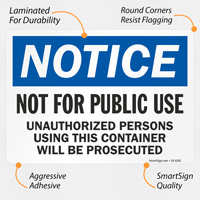 OSHA Notice Sign: Not for Public Use