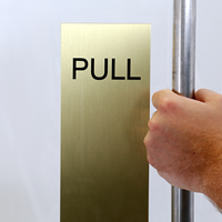 Push Pull Engraved Brass Sign