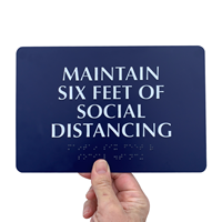 Social Distancing Braille Sign