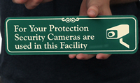 Security Camera with Graphic ShowCase™ Wall Signs~
