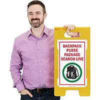 Backpack and Purse Screening Sign
