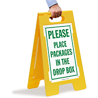 Floor Sign: Drop Box Package Placement