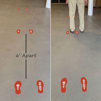 6 feet apart footprints