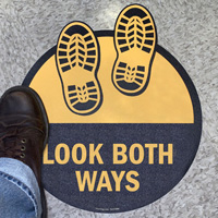Look Both Ways with Shoeprints SlipSafe™ Floor Sign