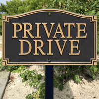 Private Drive With Stake Plaque
