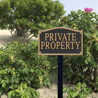 Private Property With Stake Plaque