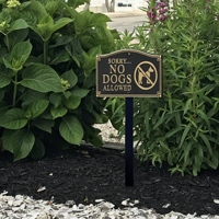 No Dogs Allowed Gardenboss Statement Plaque
