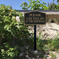 Please Curb Your Dog At The Sidewalk Plaque