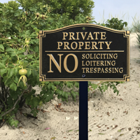 No Soliciting,Trespassing Statement Plaque