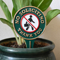 stake sign for no soliciting