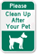 Clean After Pet Dog Sign
