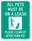 All Pets Leash Clean Sign