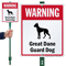 Warning Great Dane Guard Dog LawnBoss™ Signs