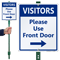 Please Use Front Door Sign with Arrow