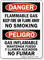 Bilingual Danger Flammable Gas No Smoking Sign