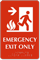 Emergency Exit Only TactileTouch Braille Arrow Sign