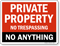 Private Property No Trespassing No Anything Sign