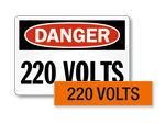 220 Volts Labels