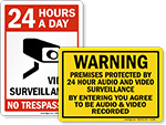 24 Hour Surveillance Signs