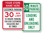 30 minute Parking signs