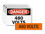 480 Volts Labels