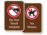 Animal Prohibition Signs 