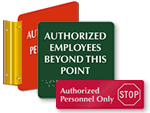 Authorized Personnel Only Door Signs