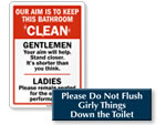 Bathroom Etiquette Signs