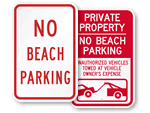 Beach Parking Signs