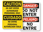 Bilingual Do Not Enter Signs