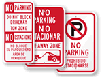 Bilingual No Parking Signs