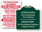 Bilingual No Soliciting Signs