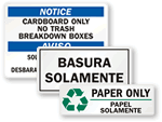 Bilingual Recycle Signs