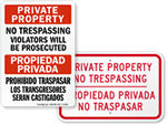 Bilingual No Trespassing Signs