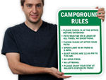 Campground Rules Signs