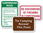 Campground Rules Signs