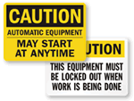 Caution Machine Safety Labels