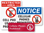 Cell Phones Prohibited Signs