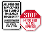 Security Checkpoint Signs