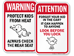 Child Left In Hot Car Warning Signs