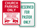 Church Parking Signs