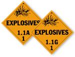 Class 1.1   Explosive Placards