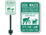 Clean Up After Your Dog Signs | Clean Up Dog Poop Signs (from $5)