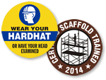 Scaffold Trained Hard Hat Stickers