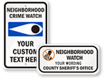 Custom Crime Watch Signs