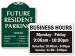 Custom Hours Signs