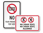 Custom Prohibition Signs